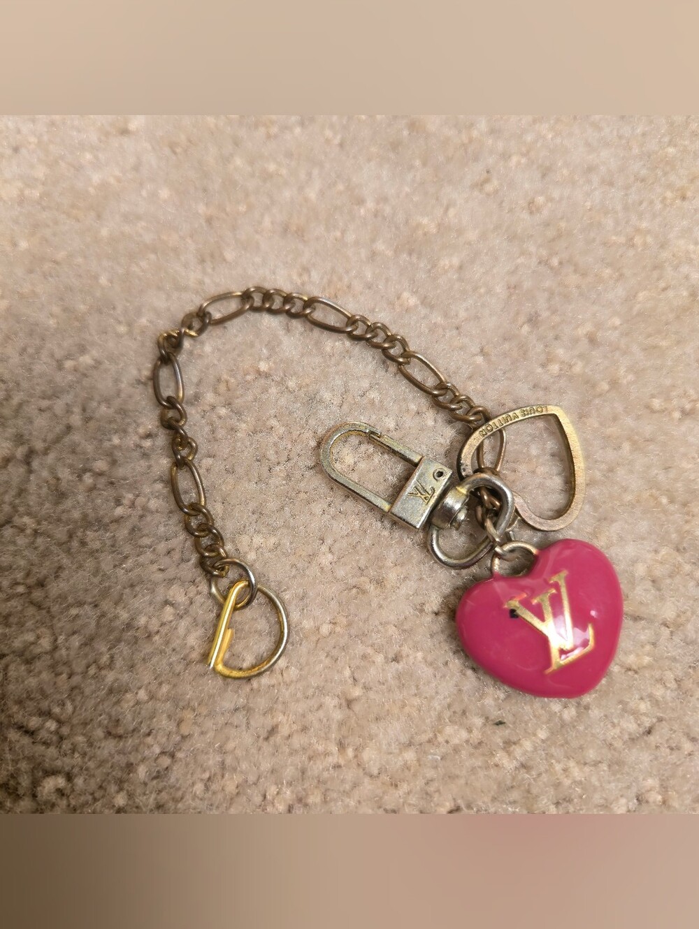 LOUIS VUITTON Key ring holder chain Bag charm AUTH Bijoux sack cool Pink F/S L15